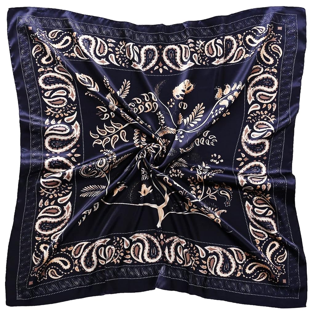 PALAY Scarf for Women Square Scarfs Satin Silk-Like Hair Scarves Wraps Headscarf (Black) PALAY Scarf for Women Square Scarfs Satin Silk-Like Hair Scarves Wraps Headscarf (Black)